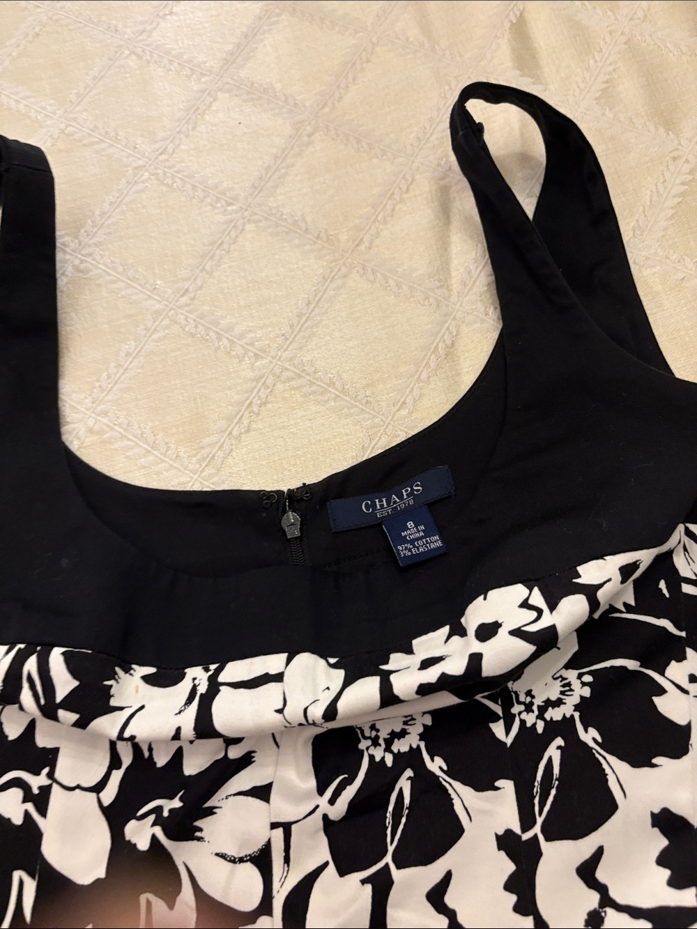Chaps Black and White Floral